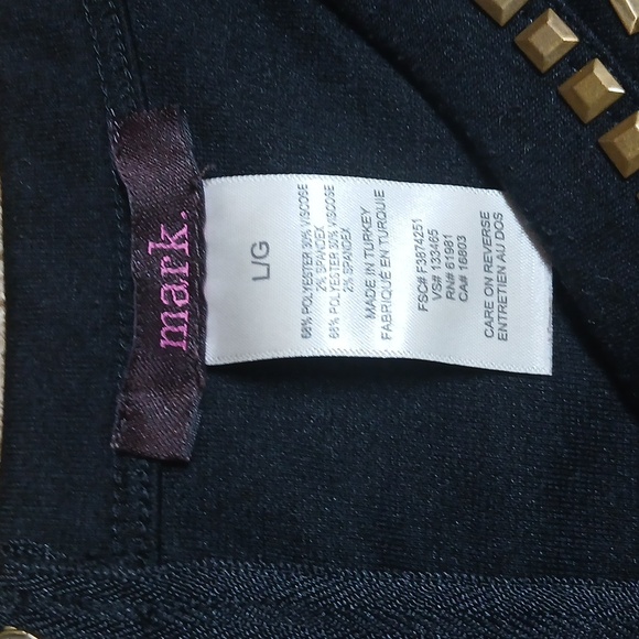 Mark. Black Midi Dress with Gold Accents Size Large - Picture 3 of 5